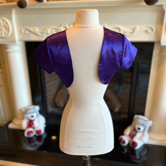 Purple Cropped Jacket Lightweight Lily Kids Girls 14 Top Glam - Picture 4 of 6